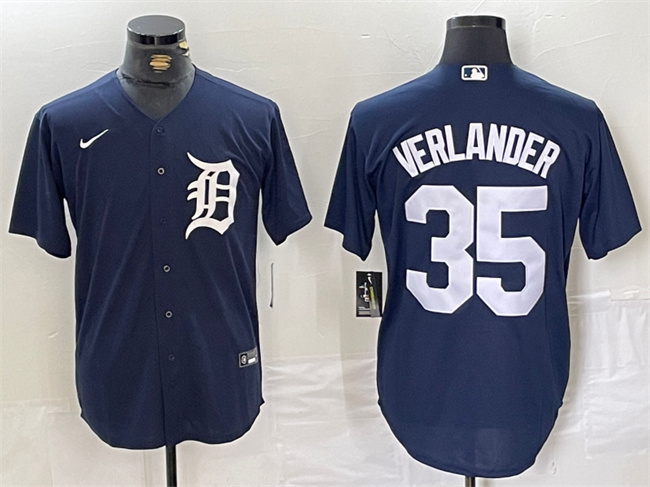 Men's Detroit Tigers #35 Justin Verlander Navy Cool Base Stitched Baseball Jersey Men's Detroit Tigers #35 Justin Verlander Navy Cool Base Stitched Baseball Jersey